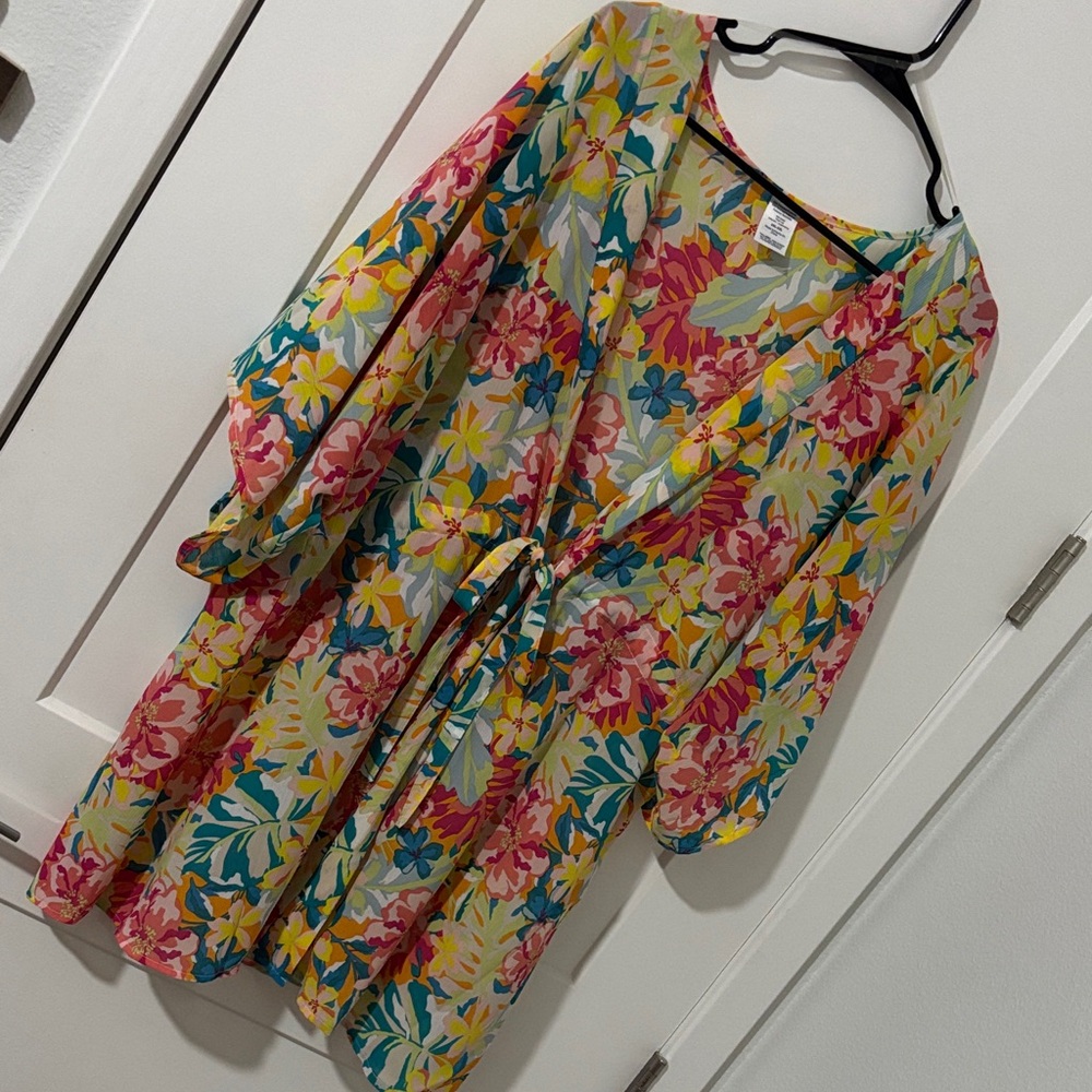 Floral Kimono with Tie Waist